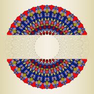 isolated ornamental floral abstract lace round with many details
