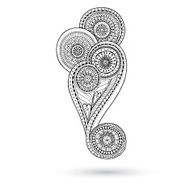 Henna Paisley Mehndi Doodles Abstract Floral Design Element N2