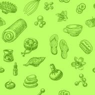 SPA and massage doodle hand drawn seamless pattern N3