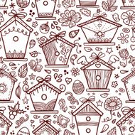 cute hand-drawn bird houses N4