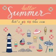 hello summer colorful