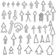 Hand drawn vector arrow outline collection isolated on white N4