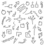 Hand drawn vector arrow outline collection isolated on white N5