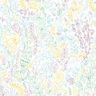 Seamless pattern with doodle flowers N10