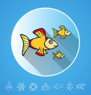 funny cartoon doodles fish N2