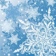 Doodle snowflake christmas background