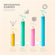 hand draw style vector color pencil infographic elements