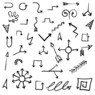 Hand drawn vector arrows set N4
