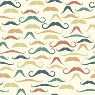 Hipster retro seamless pattern with colorful mustache N4