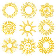 Set of Hand-drawn sun N2