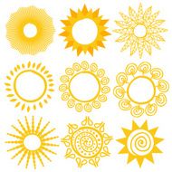 Set of Hand-drawn sun N3