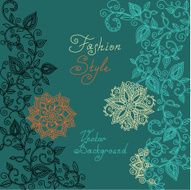 vector red and green floral pattern N2