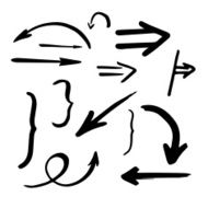 Hand drawn vector arrows set N5