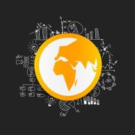 Drawing business formulas globe N25