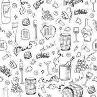 Wine sketch seamless pattern N2