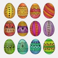 Watercolor ornamental Easter eggs set N6