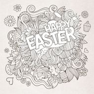 Easter hand lettering and doodles elements N8