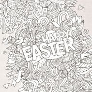 Easter hand lettering and doodles elements vector illustration N2