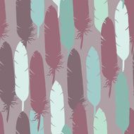 Retro seamless pattern with feathers