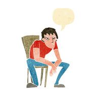 cartoon dejected man with speech bubble N10