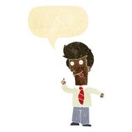 cartoon office man with crazy idea speech bubble N12