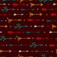 Seamless pattern with horizontal of arrows Ethnic color