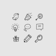Social media doodle icon set N7
