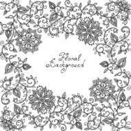 vector black and white floral pattern N3