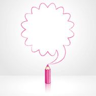Pink Pencil Drawing Rounded Starburst Speech Balloon