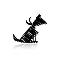 Funny black dog for your design