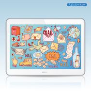 E-mail doodle set vector illustration N4