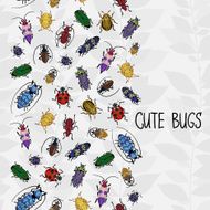 Seamless border with colorful bugs N2