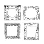 Set of old picture frames hand drawn vector illustration N2