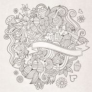 Doodles abstract decorative Easter background N3