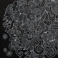 Doodles abstract decorative Easter chalkboard background N2
