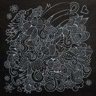 Doodles abstract decorative Easter chalkboard background N3