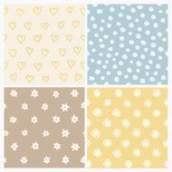Set of Cute Hand Drawn Seamless Patterns N2