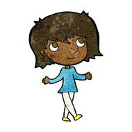 cartoon girl with no worries N14