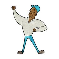 cartoon man striking heroic pose N12