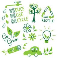 go green icon in doodle style N2