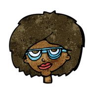 cartoon woman wearing spectacles N65