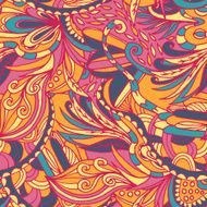 Abstract hand-drawn wave floral pattern N81