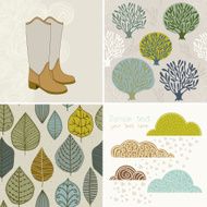 Vector autumn set
