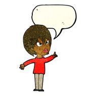 cartoon woman arguing with speech bubble N12