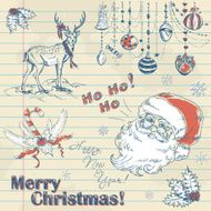 Hand drawn vintage Christmas elements