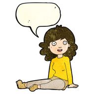 cartoon happy woman with speech bubble N305