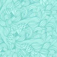 Vector seamless pattern with abstract blue floral elements