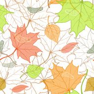 Autumn Fallen Leaves Hand Drawn Seamless Pattern