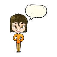 cartoon satisfied woman with speech bubble N12