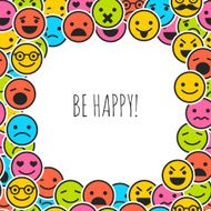 Background with color emoticons and place for text N2